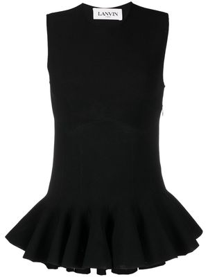 Lanvin sleeveless peplum-hem top - Black