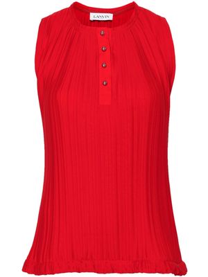 Lanvin sleeveless plissé blouse - Red