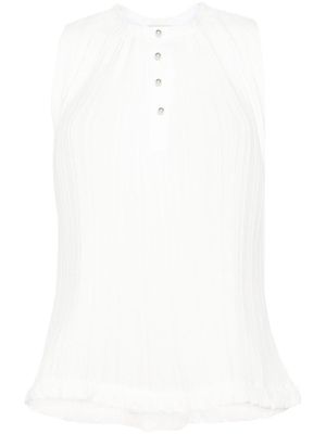 Lanvin sleeveless plissé top - White