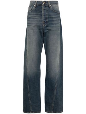 Lanvin straight-leg twist-detailed cotton jeans - Blue