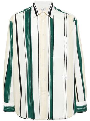 Lanvin striped drop-shoulder cotton shirt - White