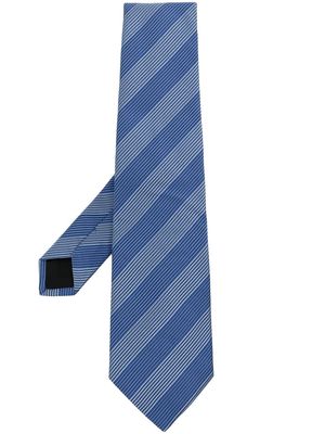 Lanvin striped silk tie - Blue