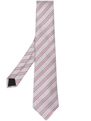 LANVIN striped silk tie - Grey