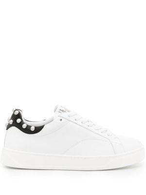 Lanvin stud-embellished leather sneakers - White