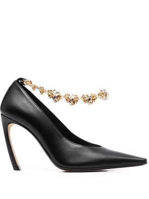 Lanvin Swing 95mm knotted-chain pumps - Black