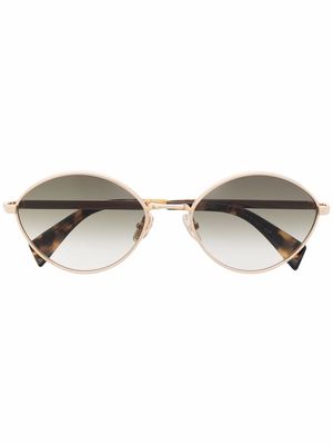 Lanvin tortoiseshell-effect oval-frame sunglasses - Gold