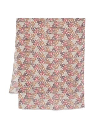 Lanvin triangle logo-print scarf - Neutrals