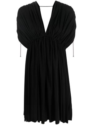 Lanvin V-neck ruched-detail mini dress - Black