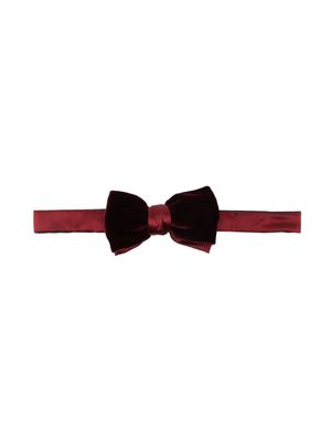 Lanvin velvet contrast bow tie - Red