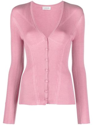 Lanvin virgin wool-silk blend cardigan - Pink