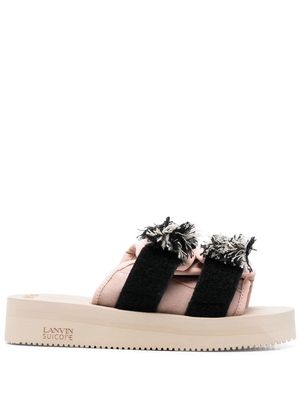 Lanvin woven touch-strap slip-on sandals - Pink