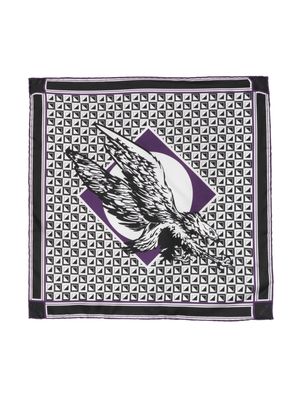 Lanvin x Future eagle-print silk scarf - Black