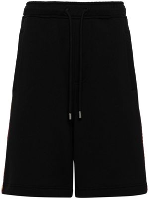 Lanvin zigzag-embroidered cotton shorts - Black