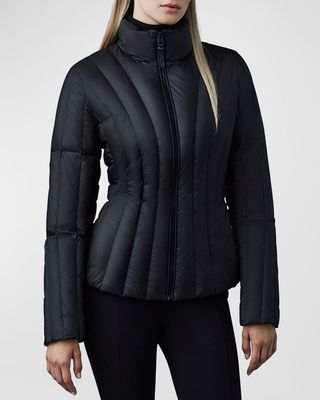 Lany Light-Down Vertical Quilted Puffer Jacket