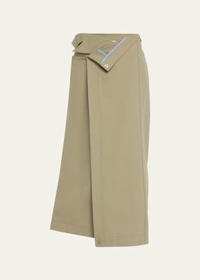 Lapel Wrap Maxi Skirt