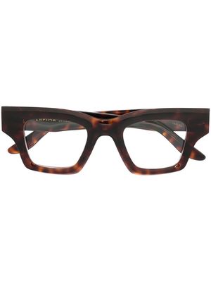 Lapima tortoiseshell-effect square glasses - Brown