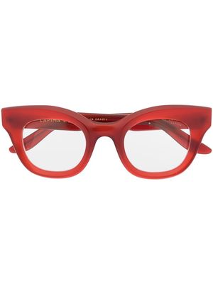 Lapima wayfarer-frame glasses - Red