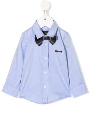 Lapin House bow-detail button-down shirt - Blue