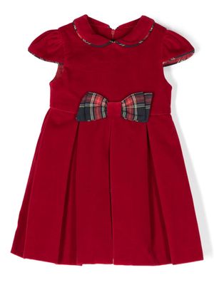 Lapin House bow-detail short-sleeve dress - Red