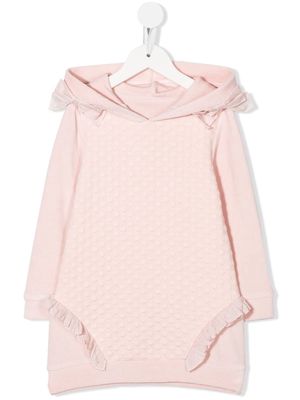 Lapin House bow-embellished hooded dress - Pink