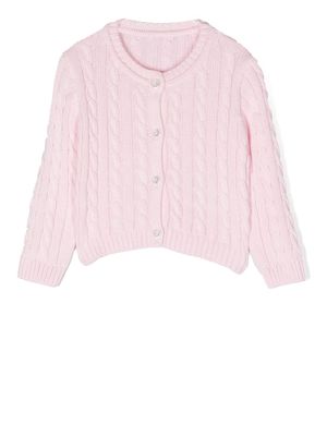 Lapin House cable-knit cardigan - Pink