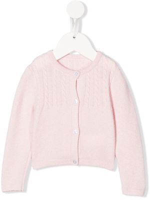 Lapin House cable-knit round-neck cardigan - Pink
