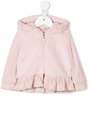 Lapin House cable-knit zipped cardigan - Pink