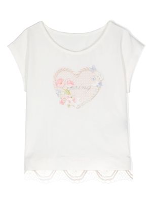 Lapin House embroidered-detail sleeveless top - White