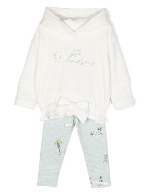 Lapin House floral-print branded tracksuit set - White