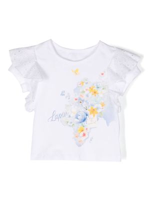 Lapin House floral-print cotton T-shirt - White