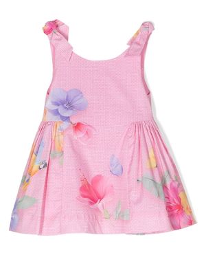 Lapin House floral-print sleeveless dress - Pink