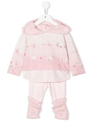 Lapin House floral-print two-piece set - Pink