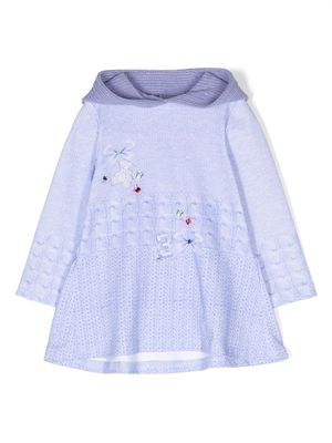 Lapin House hooded knitted dress - Blue