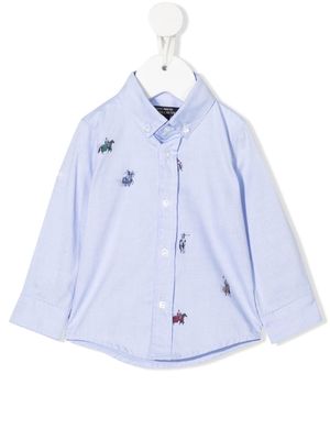 Lapin House logo-embroidered shirt - Blue
