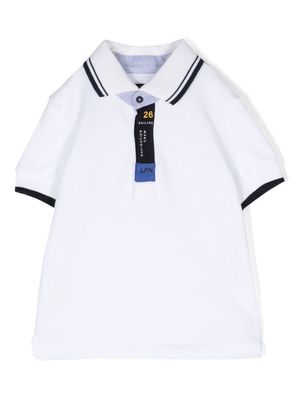 Lapin House logo-patch piqué polo shirt - White