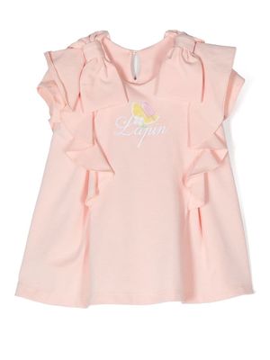 Lapin House logo-print cotton dress - Pink