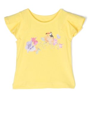 Lapin House logo-print detail T-shirt - Yellow