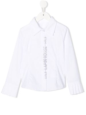 Lapin House logo-print long-sleeve shirt - White
