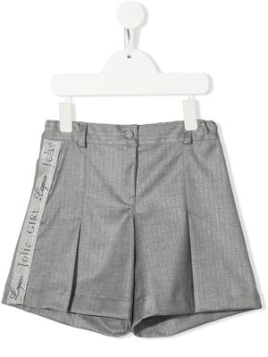 Lapin House logo tape pleated shorts - Grey