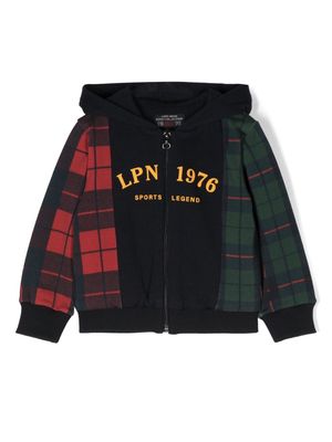 Lapin House patchwork hooded bomber jacket - Blue