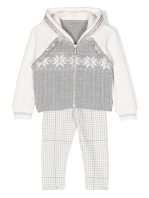 Lapin House patterned knitted set - Grey