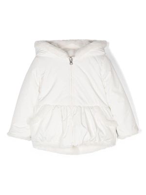 Lapin House reversible faux-fur hooded jacket - White