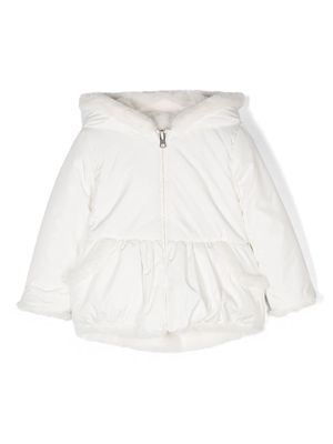 Lapin House reversible hooded puffer jacket - White