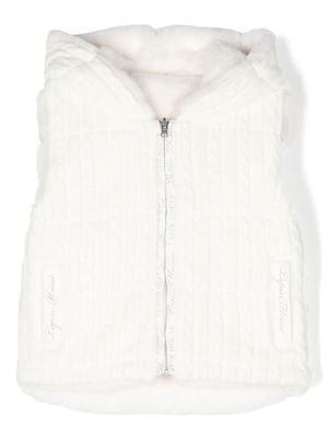Lapin House reversible hooded waistcoat - White