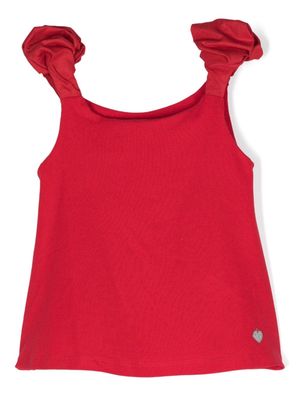 Lapin House ruched-detail scoop-neck top - Red