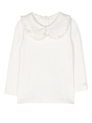 Lapin House ruffle-collar long-sleeve blouse - White