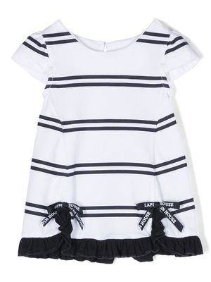Lapin House striped flared dress - White