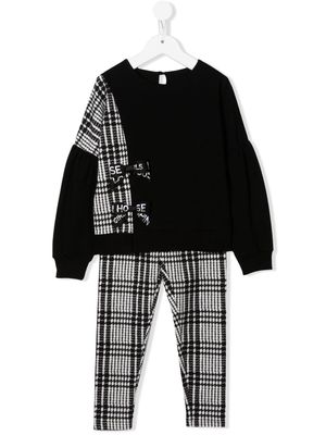 Lapin House TEEN houndstooth two-piece set - Black