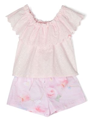 Lapin House tie-dye print shorts and top set - Pink