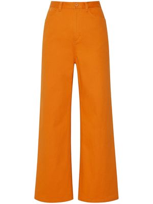 LAPOINTE cotton twill cropped trousers - Orange